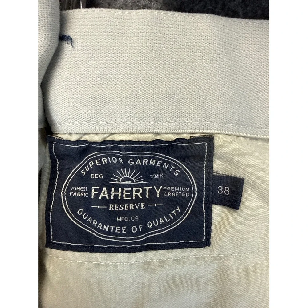 Faherty Movement Chino Shorts Mens 38 Sand CoolMax Organic Cotton Stretch Travel